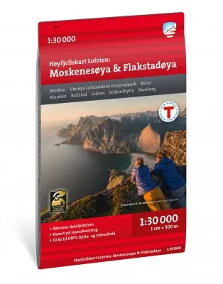 Høyfjellskart Lofoten: Moskenesøya & Flakstadøya 1:30 000 matkakaart