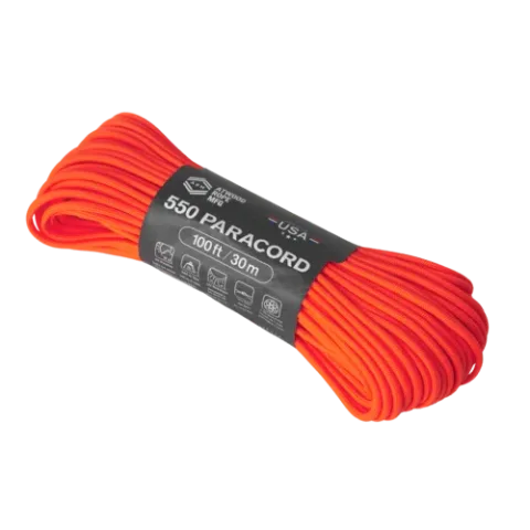 Atwood 550 Paracord 30 m (100 ft), Neon Orange