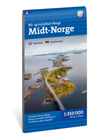 Bil- og turistkart Midt-Norge 1:350 000