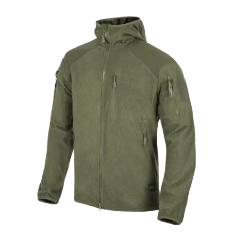 Helikon-Tex ALPHA HOODIE Jacket - Grid Fleece – Olive Green