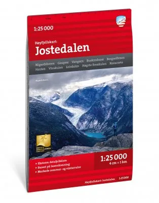 Høyfjellskart Jostedalen 1:25 000 matkakaart