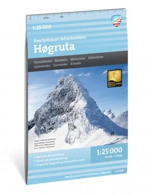 Høyfjellskart Høgruta 1:25 000 matkakaart