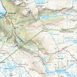 Turkart Hardangervidda vest, Trolltunga & Folgefonna 1:50 000 matkakaart